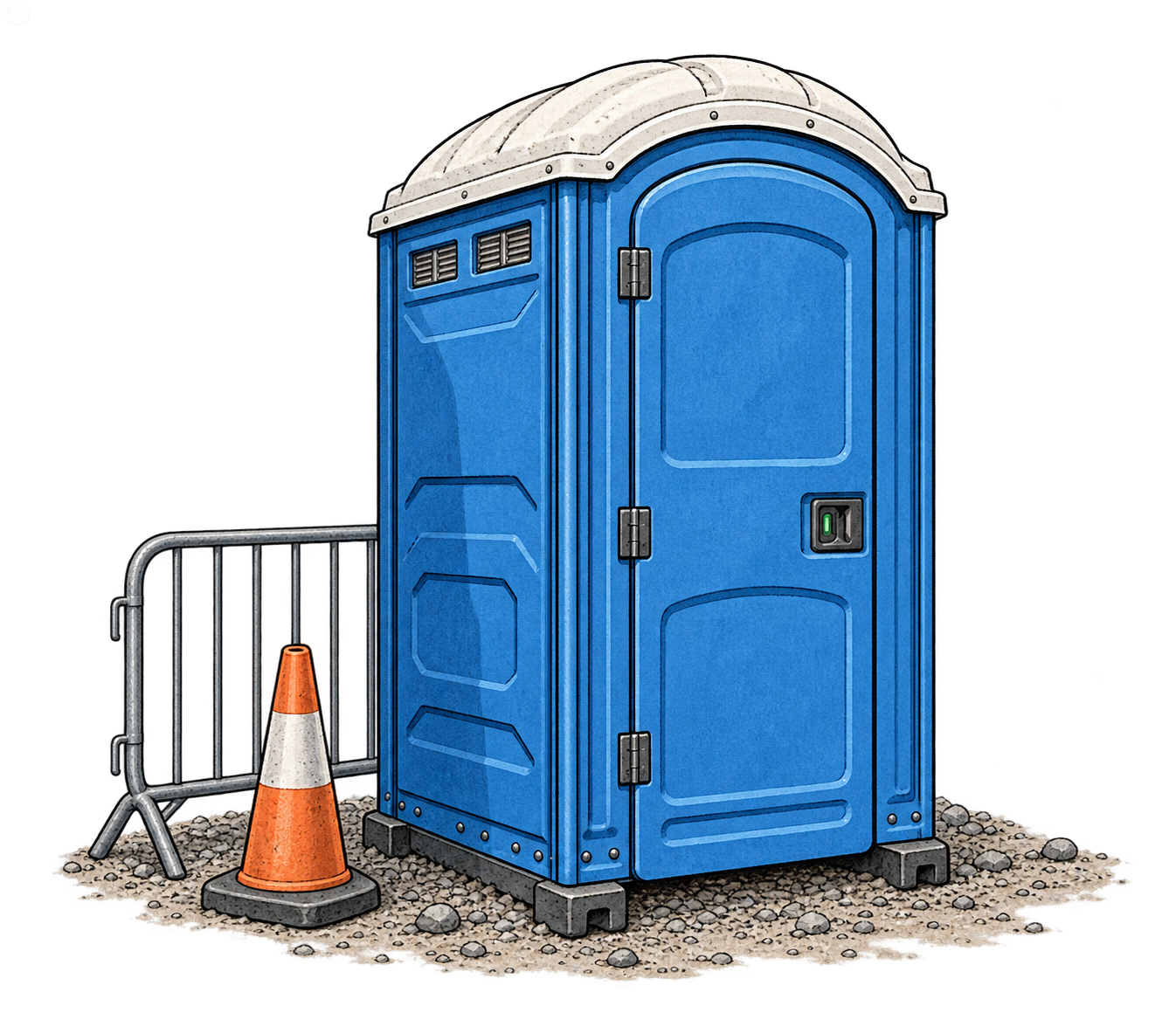 Construction & building site toilet hire illustration