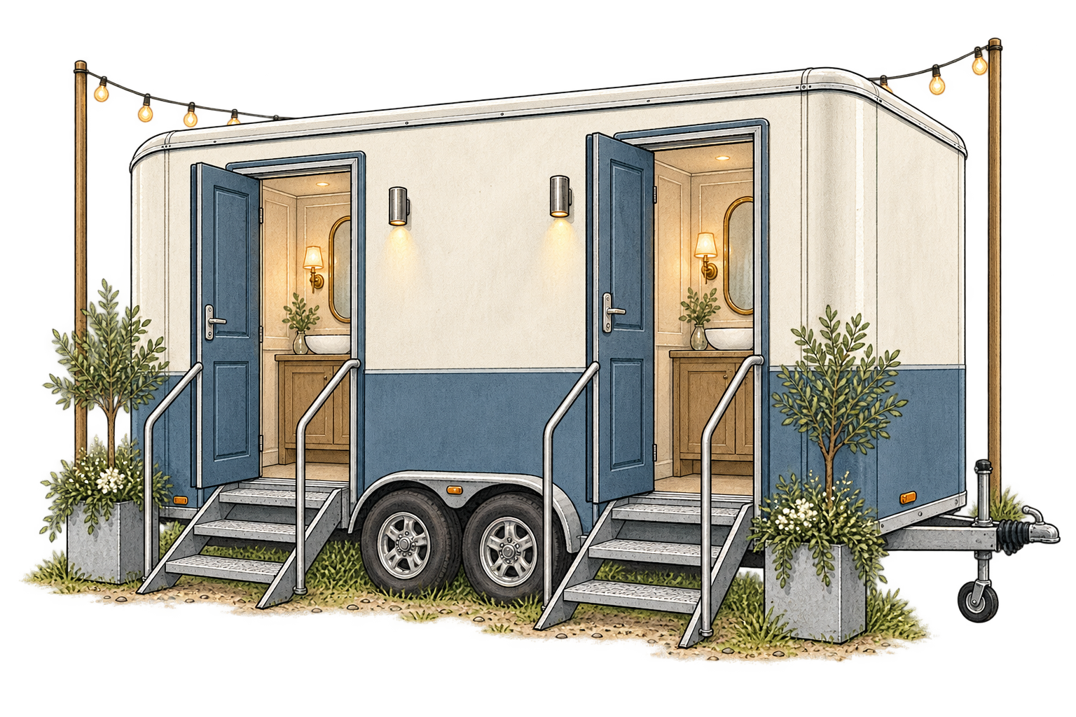 Party toilet hire illustration